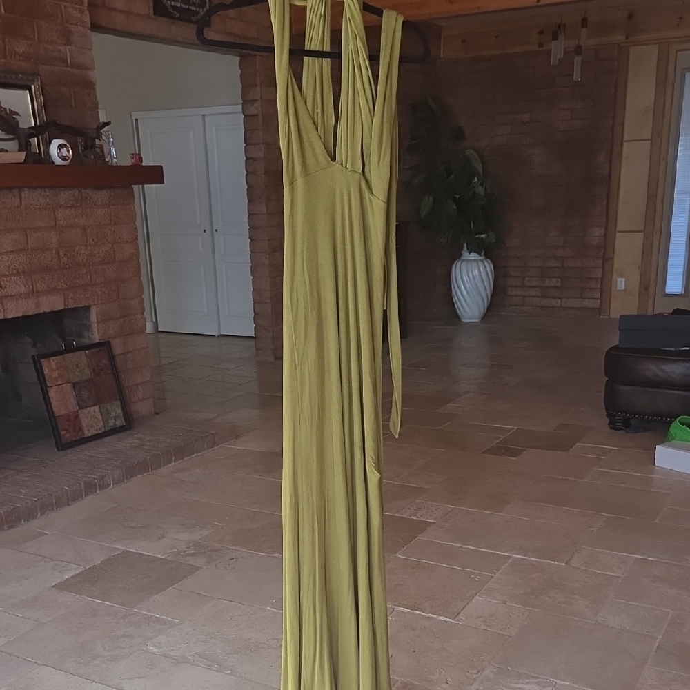 Elegant Olive Maxi Dress